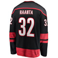 C.Hurricanes #32 Antti Raanta Supporters Branded Home Breakaway Player Jersey Black Stitched American Hockey Jerseys