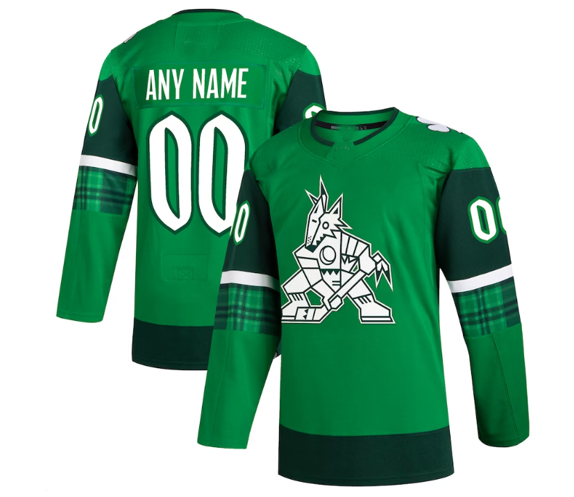 Custom A.Coyotes 2023 St. Patrick's Day Primegreen Authentic Jersey - Kelly Green Stitched American Hockey Jerseys