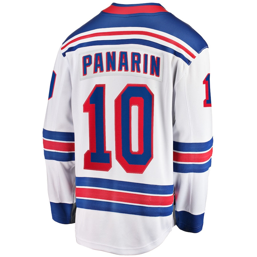 NY.Rangers #10 Artemi Panarin Supporters Branded Away Premier Breakaway Player Jersey White Stitched American Hockey Jerseys