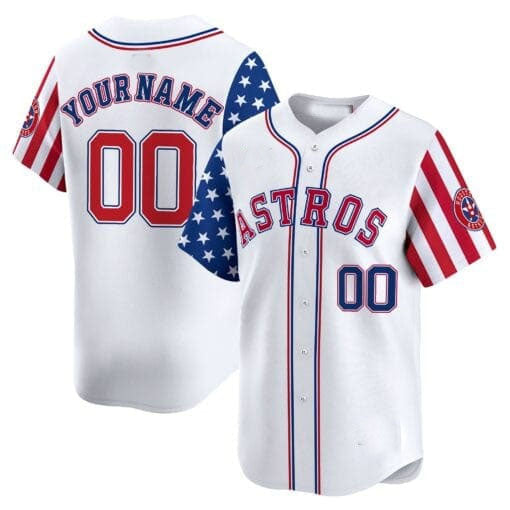 Custom Houston Astros 2024 Independence Day Vapor Premier Limited White ¨C All Stitched Baseball Jersey