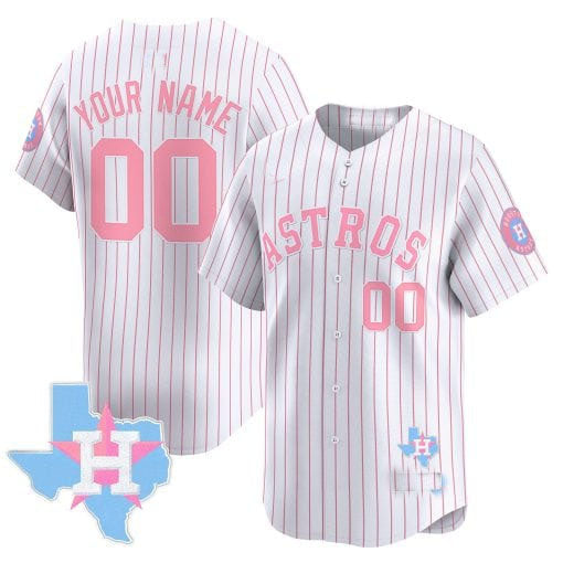 Custom Houston Astros Bubblegum Blue Vapor Premier Limited ¨C All Stitched Baseball Jersey