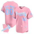 Custom Atlanta Braves Bubblegum Pink Vapor Premier Limited ¨C All Stitched Baseball Jersey