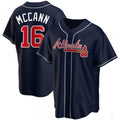 Atlanta Braves #16 Brian McCann Navy Alternate Jersey Stitches Baseball Jerseys