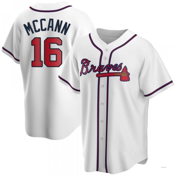 Atlanta Braves #16 Brian McCann White Home Jersey Stitches Baseball Jerseys