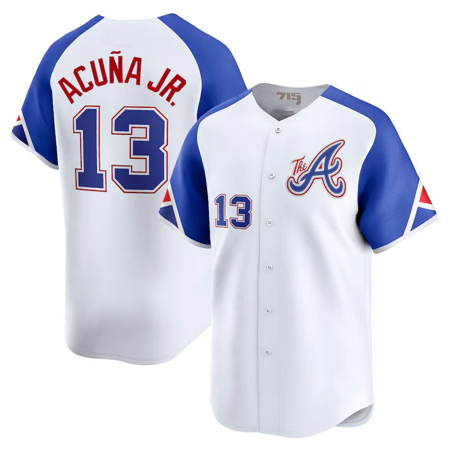 Atlanta Braves #13 Ronald Acu?a Jr. City Connect Limited Jersey - White Baseball Jerseys