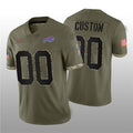 Custom Football Jerseys B.Bills ACTIVE PLAYER 2022 Olive Salute To Service Limited Stitched Jersey  American Stitched Jerseys