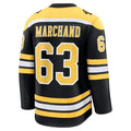 B.Bruins #63 Brad Marchand Supporters  Home Premium Jersey - Black Stitched American Hockey Jersey