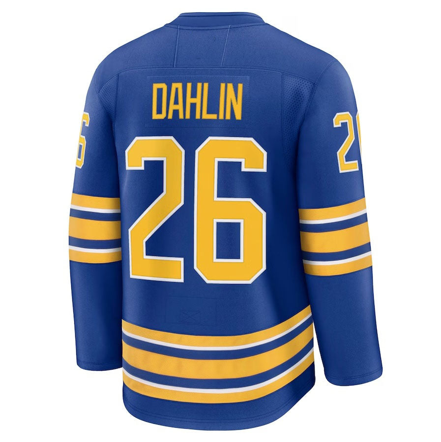 B.Sabres #26 Rasmus Dahlin Supporters Home Premium Jersey - Royal Stitched American Hockey Jerseys