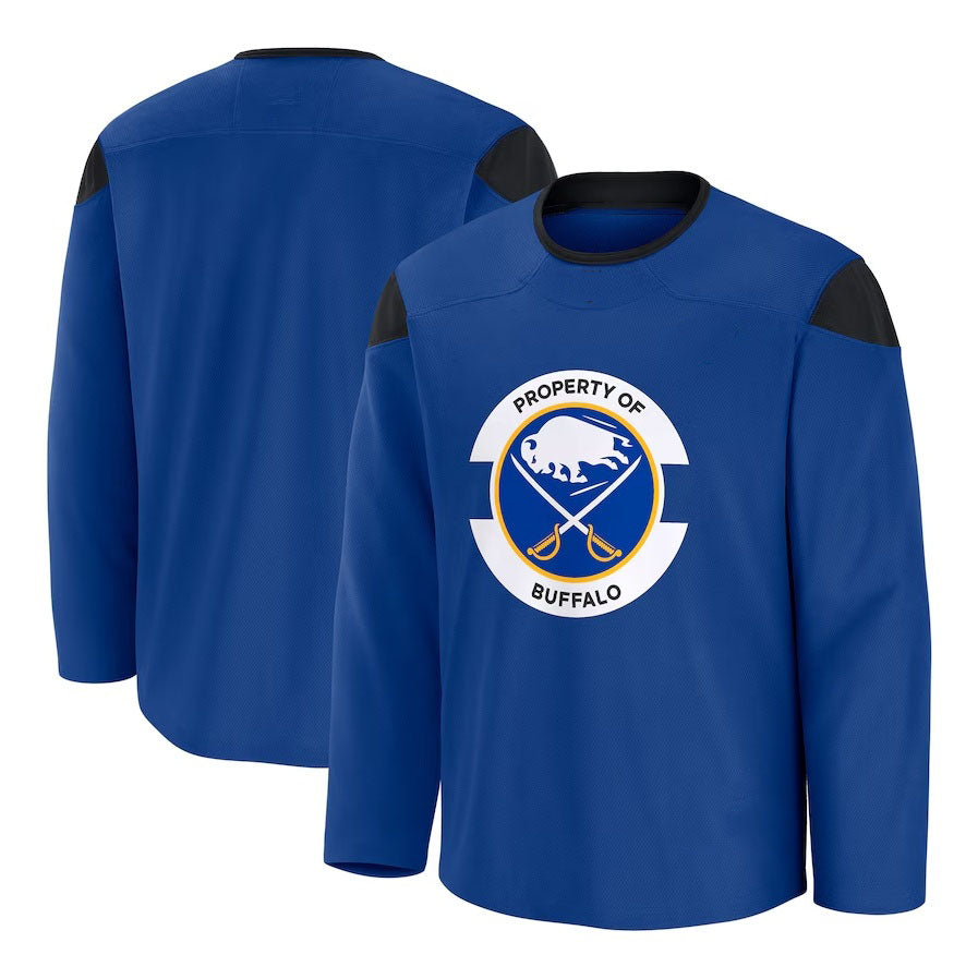 B.Sabres Supporters Home Practice Jersey - Royal Stitched American Hockey Jerseys