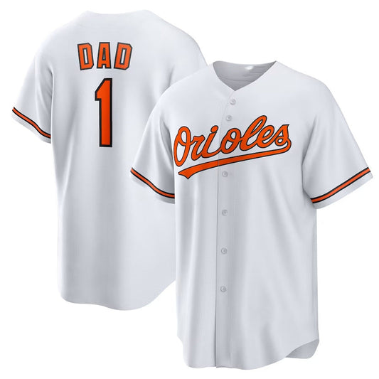 Baltimore Orioles #1 Dad Home Replica Jersey - White Stitched Baseball Jersey