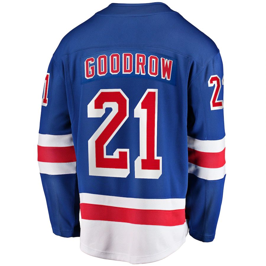 NY.Rangers #21 Barclay Goodrow Supporters Branded Home Breakaway Player Jersey Blue Blue Stitched American Hockey Jerseys