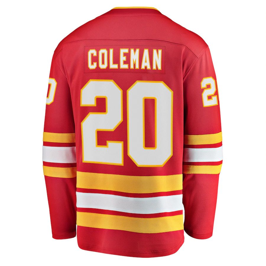 C.Flames #20 Blake Coleman Supporters Branded Home Breakaway Player Jersey Red Stitched American Hockey Jerseys