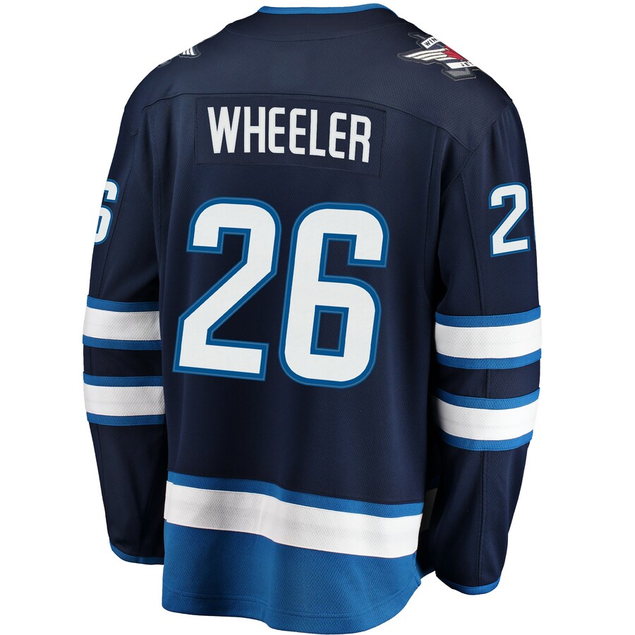W.Jets #26 Blake Wheeler Supporters Branded Breakaway Replica Jersey Navy Stitched American Hockey Jerseys