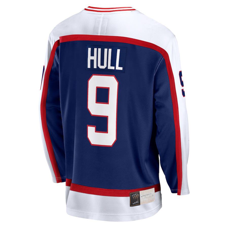 W.Jets #9 Bobby Hull Supporters Branded Breakaway Retired Player Jersey Navy Stitched American Hockey Jerseys