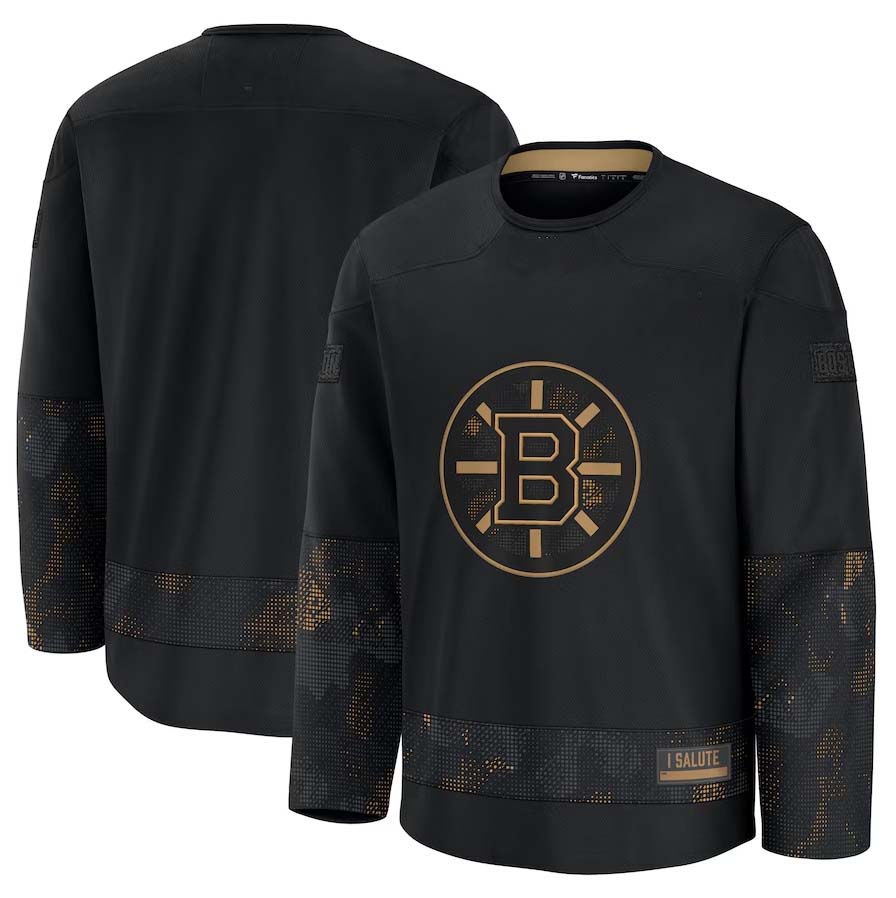 B.Bruins Supporters 2024 Military Appreciation Practice Jersey - Black Stitched American Hockey Jerseys