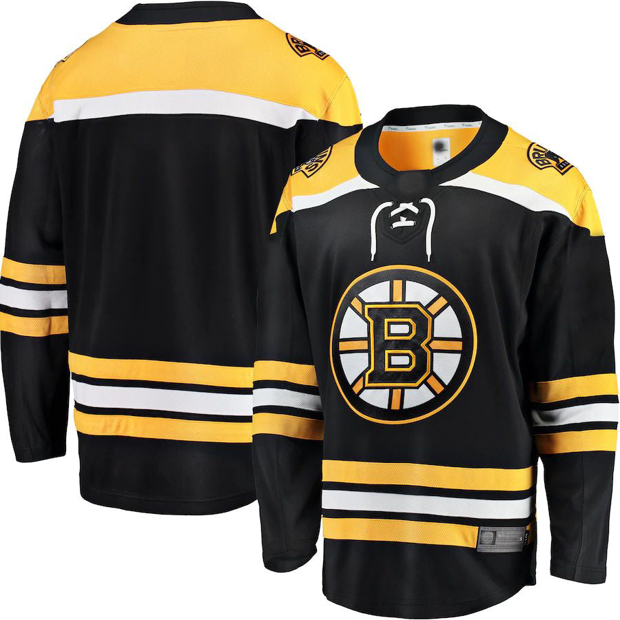 B.Bruins Supporters Branded Breakaway Home Jersey Black Stitched American Hockey Jerseys