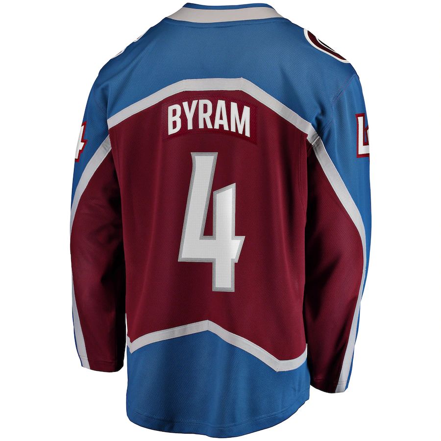 C.Avalanche #4 Bowen Byram Supporters Branded Home Breakaway Player Jersey  Burgundy Stitched American Hockey Jerseys