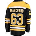 B.Bruins #63 Brad Marchand Supporters Branded Breakaway Player Jersey Black Stitched American Hockey Jerseys