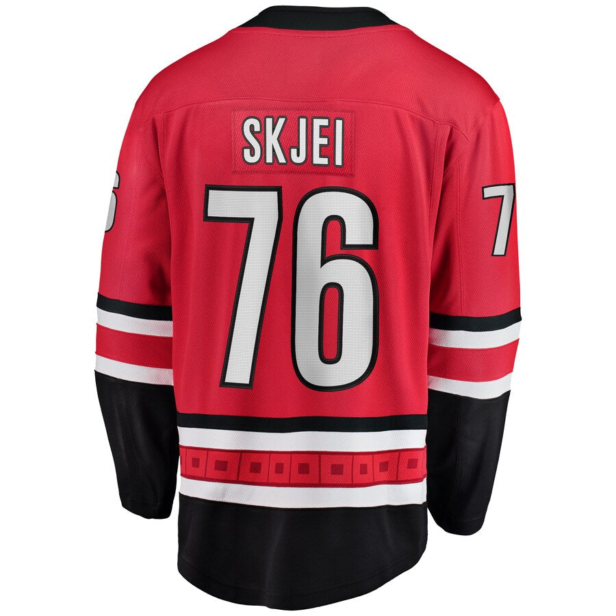 C.Hurricanes #76 Brady Skjei Supporters Branded Breakaway Player Jersey Red Stitched American Hockey Jerseys