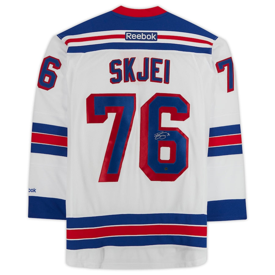 NY.Rangers #76 Brady Skjei Supporters Authentic Autographed Reebok Premier Jersey White Stitched American Hockey Jerseys