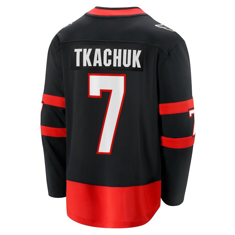 O.Senators Supporters Branded 2020-21 Home Premier Breakaway Player Jersey Black Stitched American Hockey Jerseys