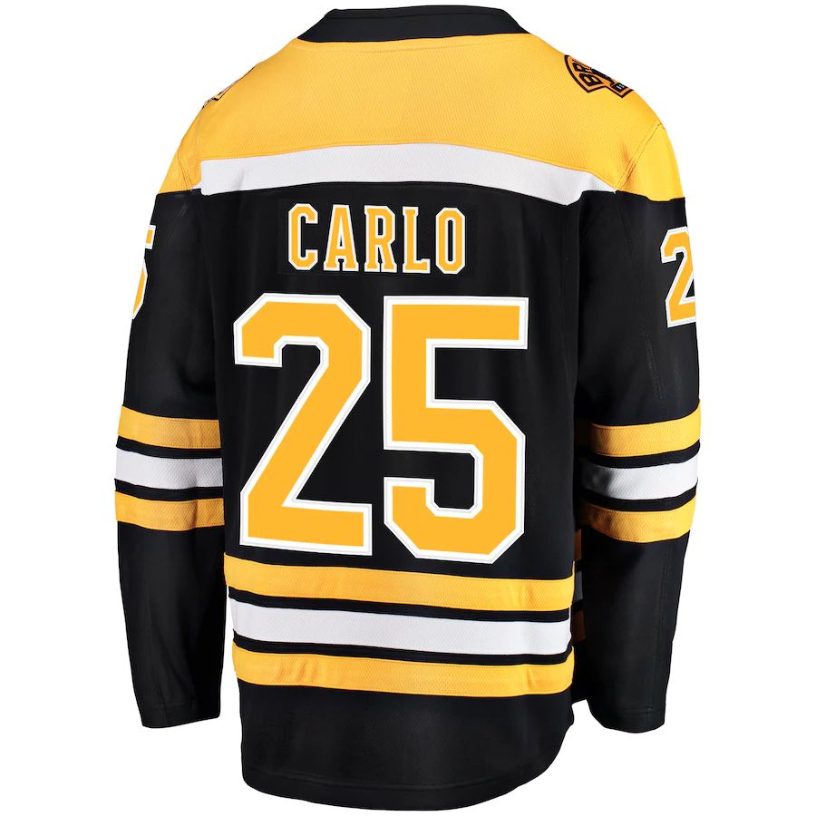 B.Bruins #25 Brandon Carlo Supporters Branded Home Breakaway Player Jersey Black Stitched American Hockey Jerseys