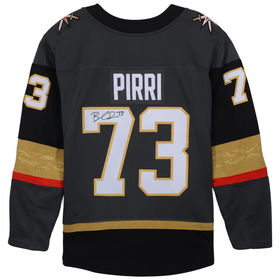 V.Golden Knights #73 Brandon Pirri Supporters Authentic Autographed Black Supporters Jersey Stitched American Hockey Jerseys