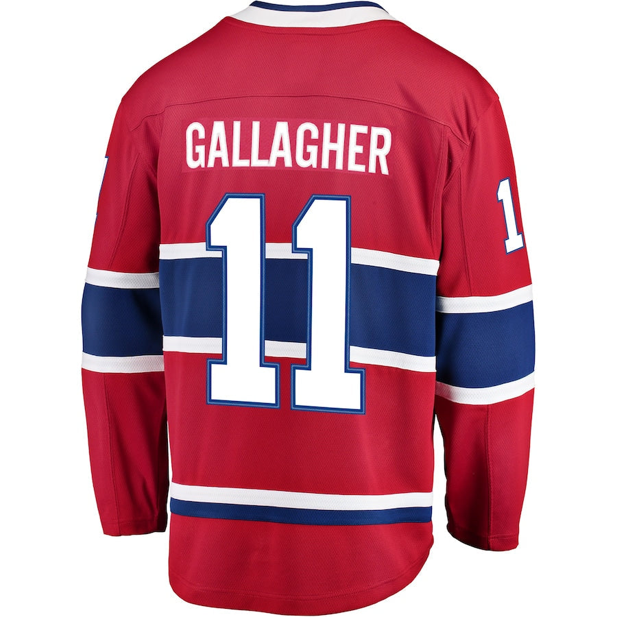 M.Canadiens #11 Brendan Gallagher Supporters Branded Breakaway Player Jersey Red Stitched American Hockey Jerseys
