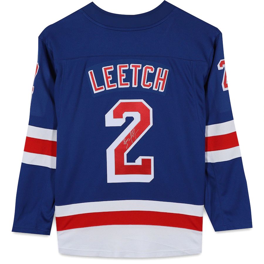 NY.Rangers #2 Brian Leetch Supporters Authentic Autographed Supporters Breakaway Jersey Blue Blue Stitched American Hockey Jerseys