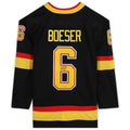 V.Canucks #6 Brock Boeser Supporters Authentic Autographed Black Alternate Jersey Black Stitched American Hockey Jerseys