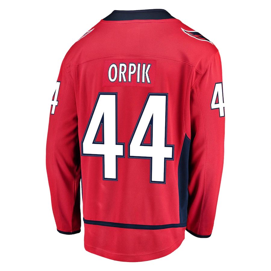 W.Capitals #44 Brooks Orpik Supporters Branded Breakaway Home Player Jersey Red Stitched American Hockey Jerseys
