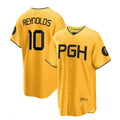 Pittsburgh Pirates #10 Bryan Reynolds 2023 City Connect Replica Player Jersey - Gold Baseball Jerseys