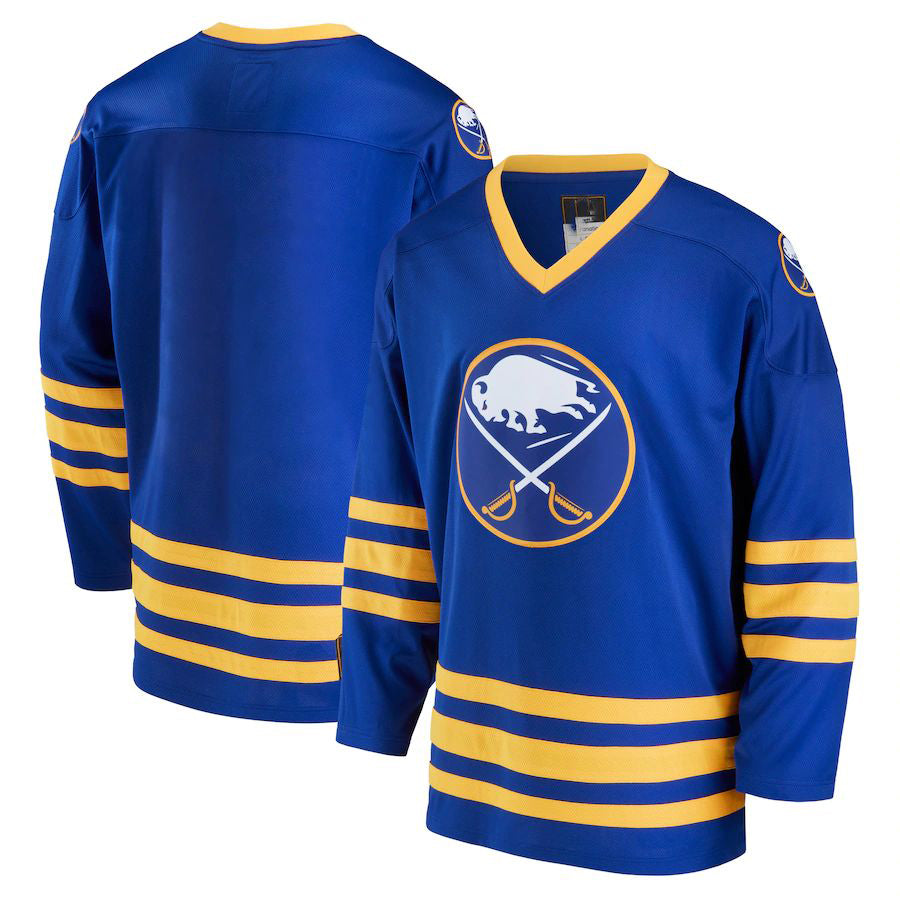 B.Sabres Supporters Branded Premier Breakaway Heritage Jersey Royal Stitched American Hockey Jerseys