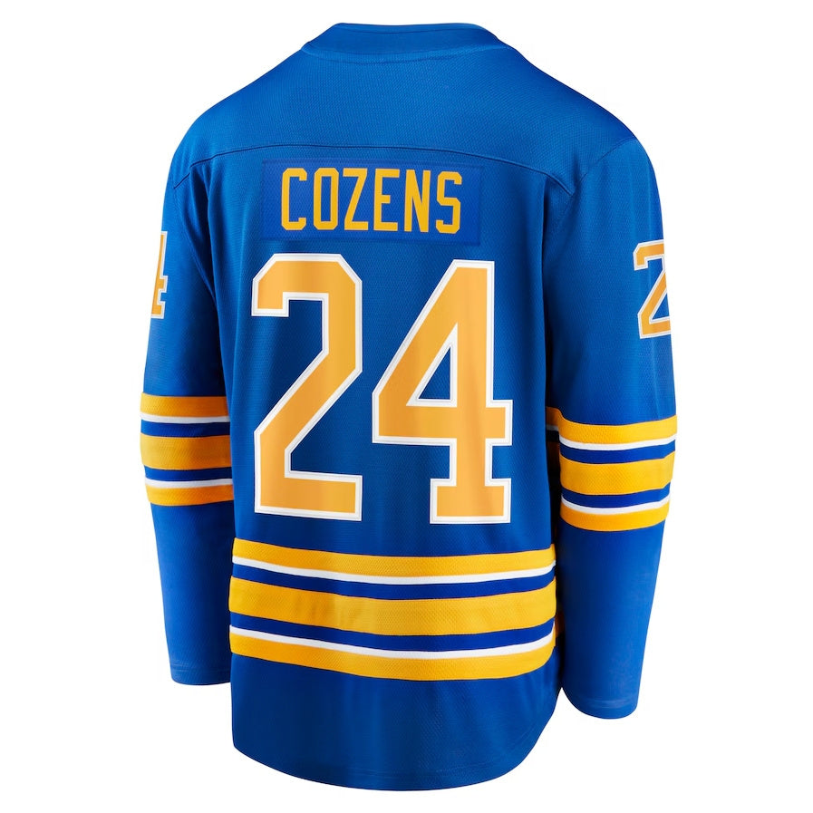 B.Sabres #24 Dylan Cozens Supporters Home Breakaway Player Jersey - Royal Stitched American Hockey Jerseys