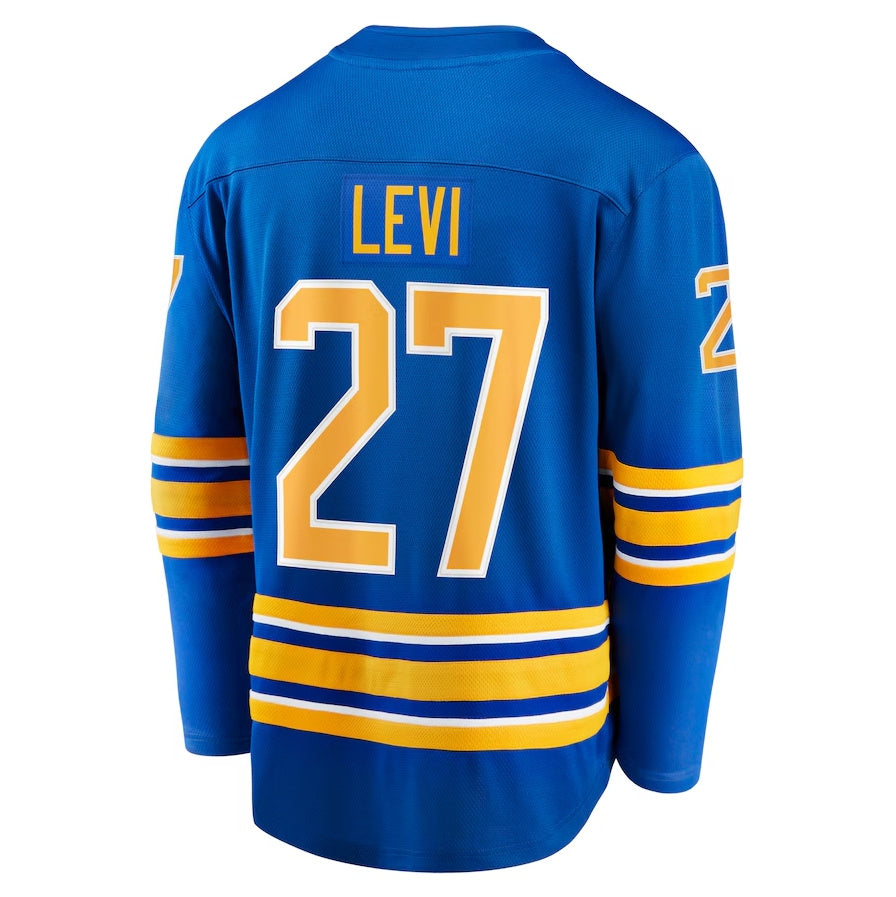 B.Sabres #27 Devon Levi Supporters Home Breakaway Jersey - Royal Stitched American Hockey Jerseys