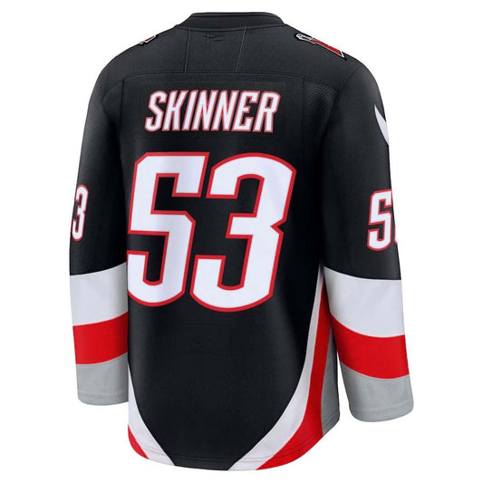 B.Sabres #53 Jeff Skinner Fanatics Alternate Premium Jersey - Black Stitched American Hockey Jerseys
