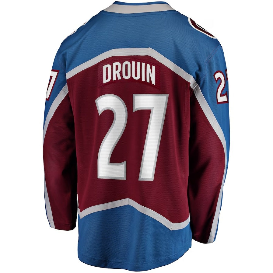 C.Avalanche #27 Jonathan Drouin Supporters Home Breakaway Jersey - Maroon Stitched American Hockey Jerseys