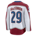 C.Avalanche #29 Nathan MacKinnon Supporters Away Premium Jersey - White Stitched American Hockey Jerseys