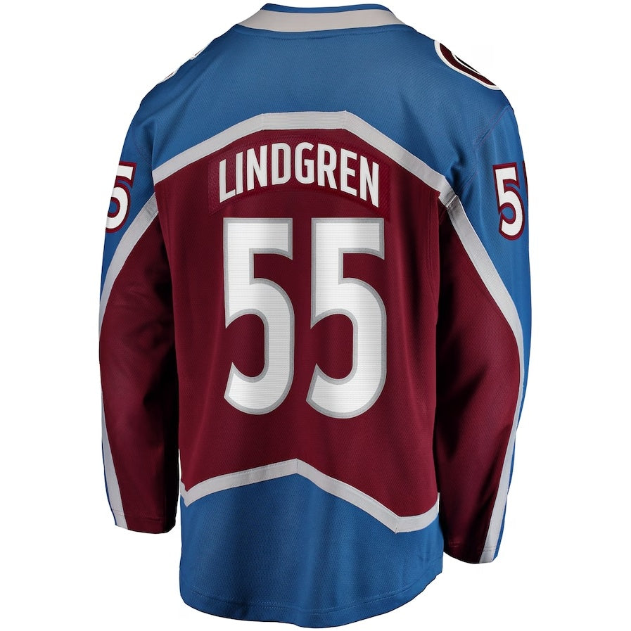 C.Avalanche #55 Ryan Lindgren Supporters Home Breakaway Jersey - Burgundy Stitched American Hockey Jerseys