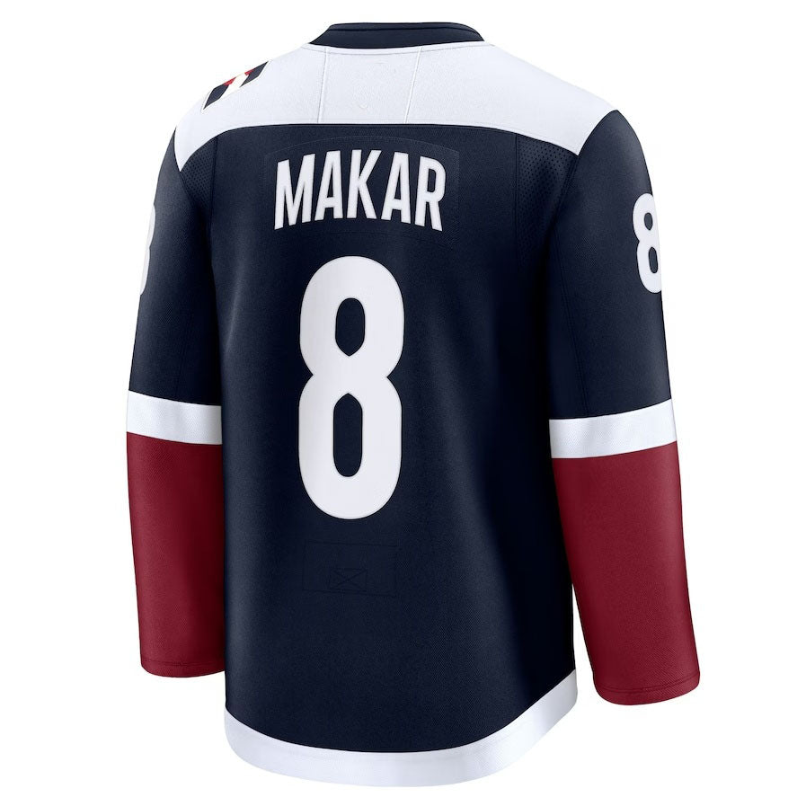 C.Avalanche #8 Cale Makar Supporters Alternate Premium Jersey - Navy Stitched American Hockey Jerseys