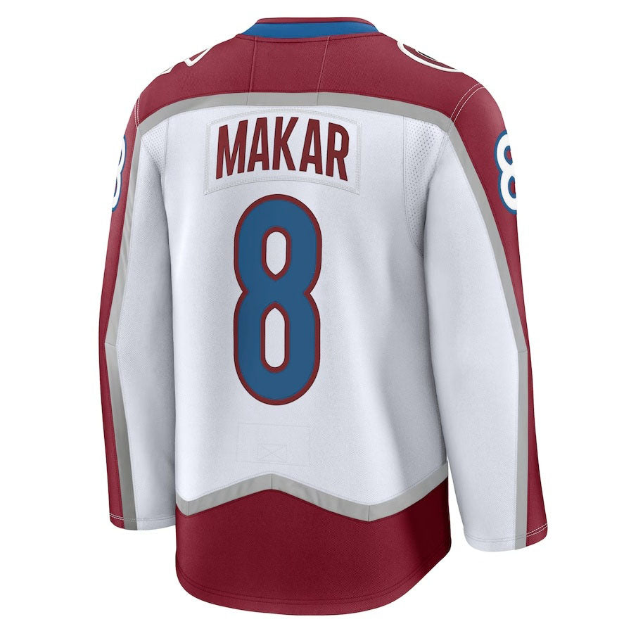 C.Avalanche #8 Cale Makar Supporters Away Premium Jersey - White Stitched American Hockey Jerseys