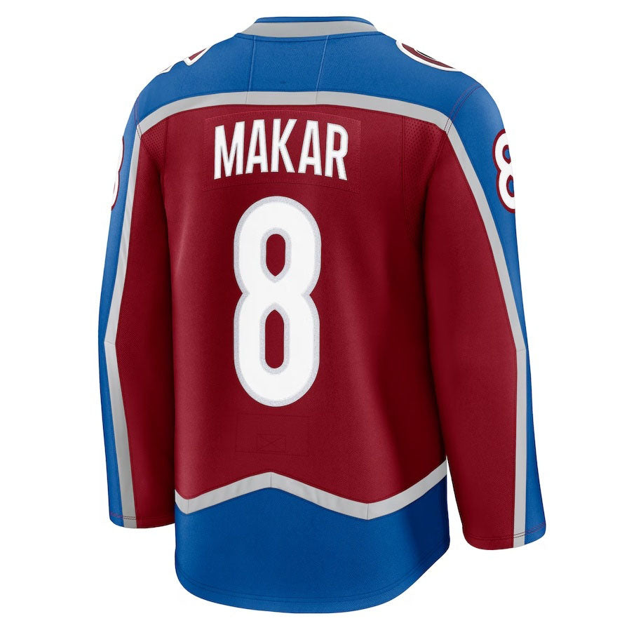 C.Avalanche #8 Cale Makar Supporters Home Premium Jersey - Burgundy Stitched American Hockey Jerseys
