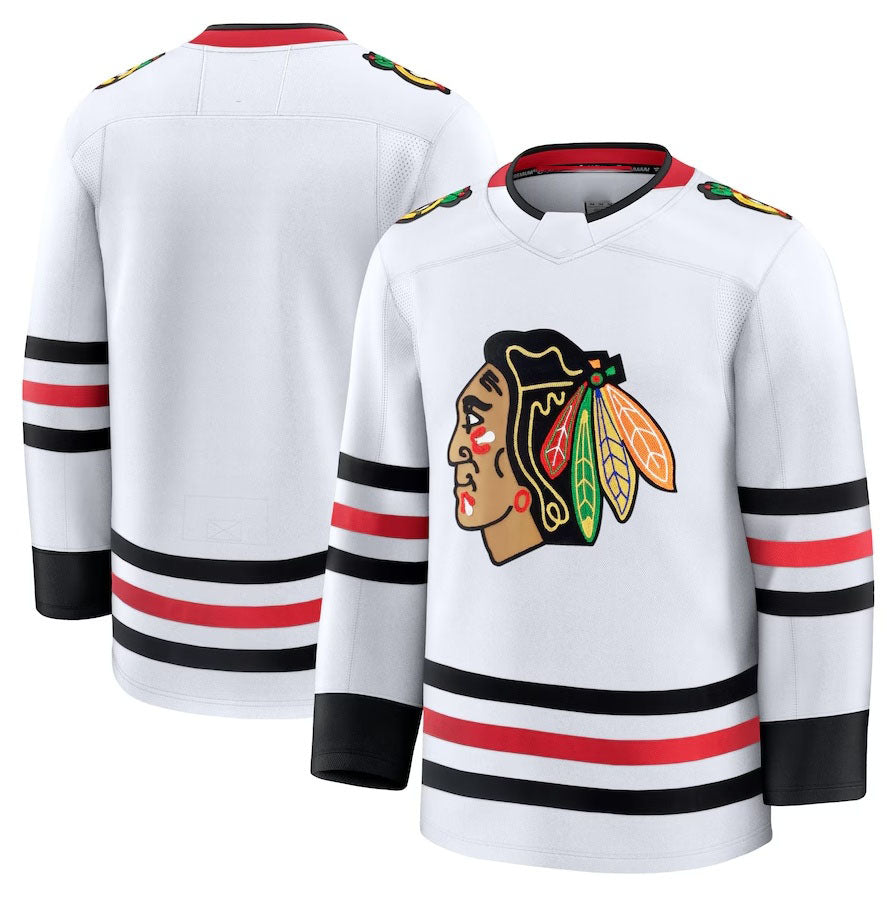 C.Blackhawks Supporters Away Premium Jersey - White Stitched American Hockey Jerseys
