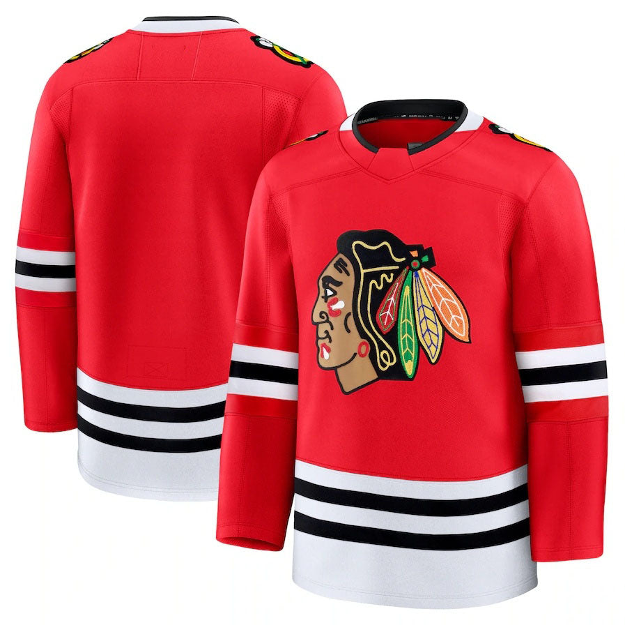 C.Blackhawks Supporters Home Premium Jersey - Red Stitched American Hockey Jerseys