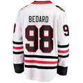 C.Blackhawks #98 Connor Bedard Supporters Away Premier Breakaway Player Jersey - White Stitched American Hockey Jerseys