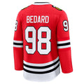 C.Blackhawks #98 Connor Bedard Supporters Home Premium Jersey - Red Stitched American Hockey Jerseys