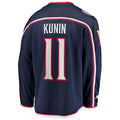 C.Blue Jackets #11 Luke Kunin Supporters Home Breakaway Jersey - Navy Stitched American Hockey Jerseys