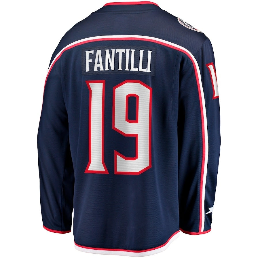 C.Blue Jackets #19 Adam Fantilli Supporters Home Premier Breakaway Player Jersey - Navy Stitched American Hockey Jerseys