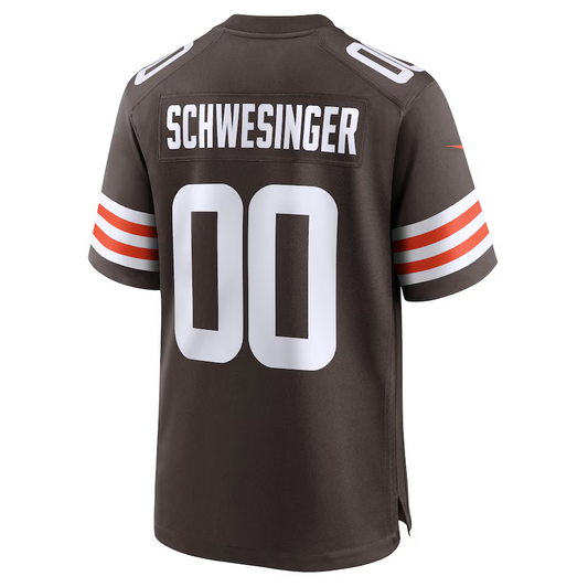 C.Browns #00 Carson Schwesinger Brown 2025 Draft Game Jersey Stitched American Football Jerseys