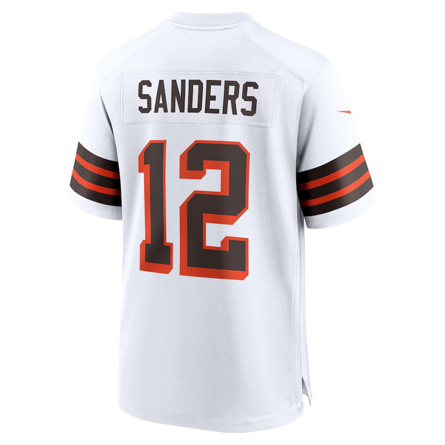 C.Browns #12 Shedeur Sanders White 2025 Draft 2nd Alternate Game Stitched American Football Jerseys